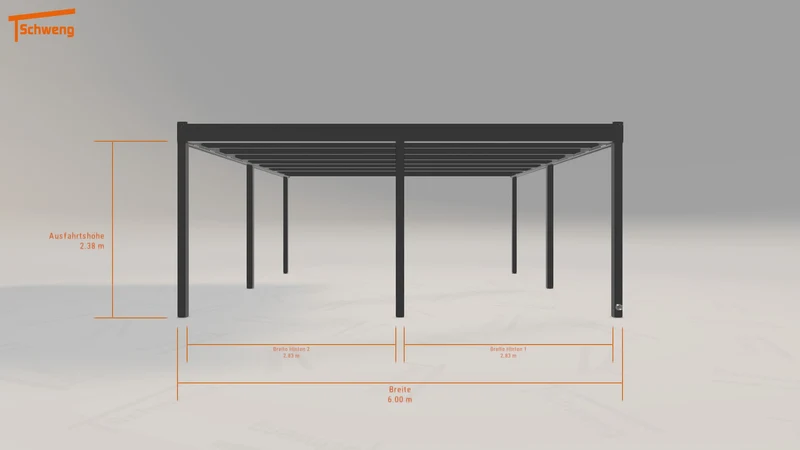 #DE Schweng Flachdachcarport C600 (ID 9wndbv)