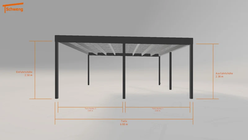 #DE Schweng Flachdachcarport C600 (ID 9wndbv)