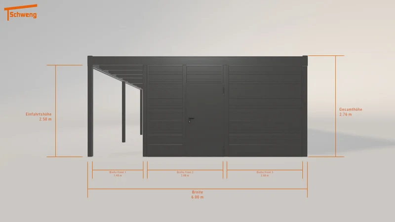 #DE Schweng Flachdachcarport C600 (ID 85dk2m)