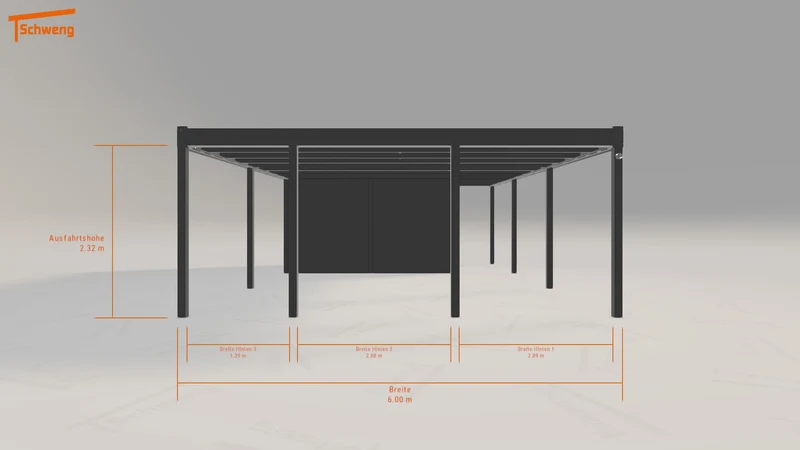 #DE Schweng Flachdachcarport C600 (ID 85dk2m)