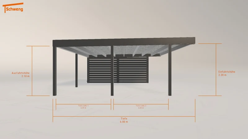 #DE Schweng Flachdachcarport C600+ (ID g789z2)
