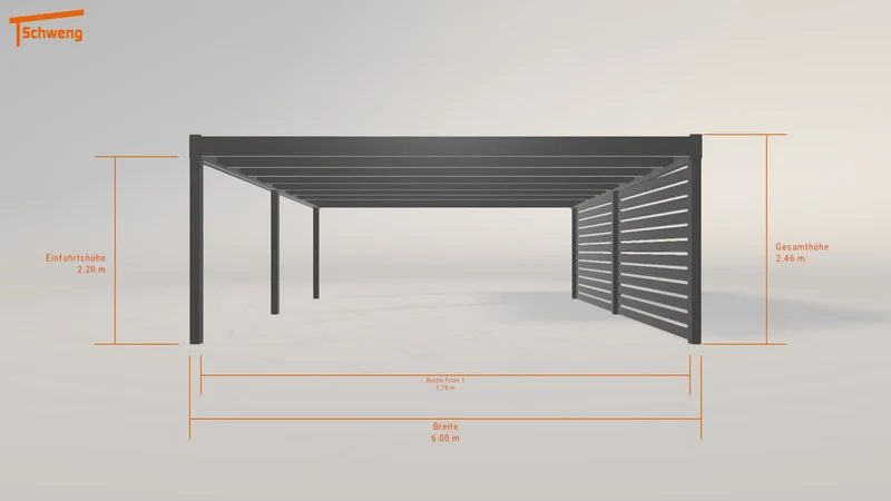 #DE Schweng Flachdachcarport C600+ (ID 2qj3jr)