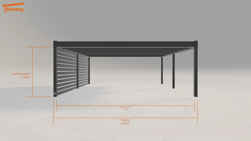 #DE Schweng Flachdachcarport C600+ (ID 2qj3jr)