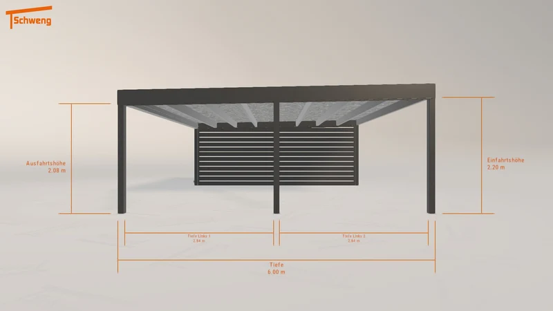 #DE Schweng Flachdachcarport C600+ (ID 2qj3jr)
