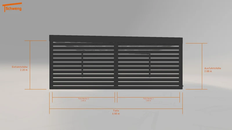 #DE Schweng Flachdachcarport C600+ (ID 2qj3jr)