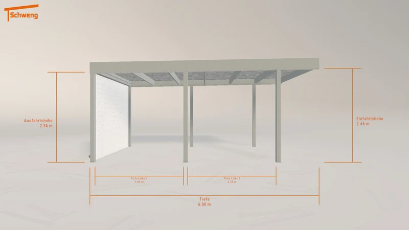 #DE Schweng Flachdachcarport C600 (ID pb8vd2)