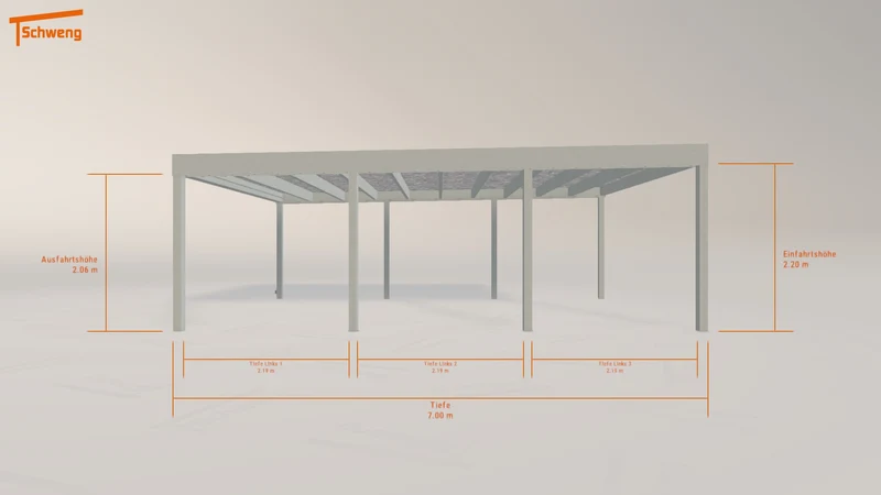 #DE Schweng Flachdachcarport C600+ (ID 33wgjq)