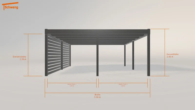 #DE Schweng Flachdachcarport C600 (ID yg8wjv)