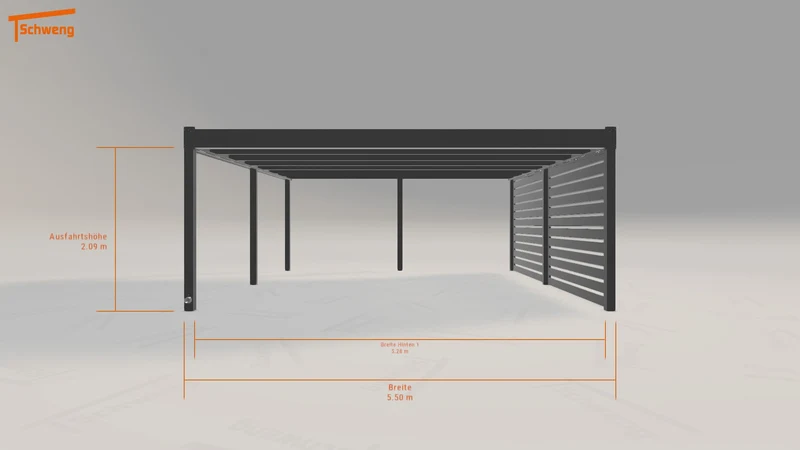 #DE Schweng Flachdachcarport C600 (ID yg8wjv)
