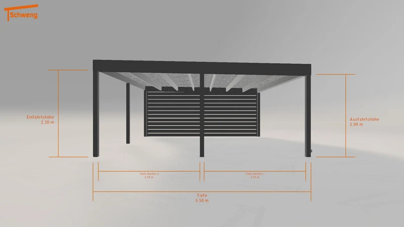#DE Schweng Flachdachcarport C600 (ID yg8wjv)