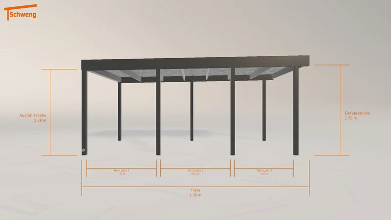#DE Schweng Flachdachcarport C600 (ID n57ry3)