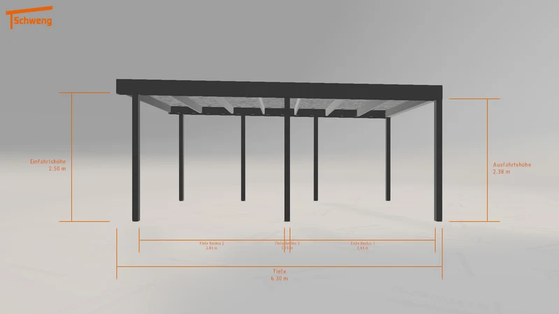 #DE Schweng Flachdachcarport C600 (ID n57ry3)