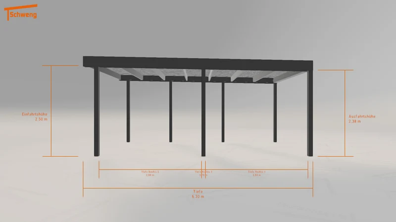 #DE Schweng Flachdachcarport C600 (ID w37kw3)