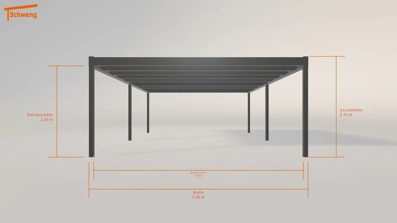 #DE Schweng Flachdachcarport C600 (ID 85dzb2)