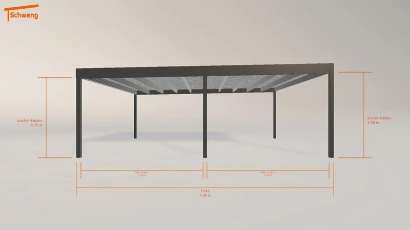 #DE Schweng Flachdachcarport C600 (ID 85dzb2)