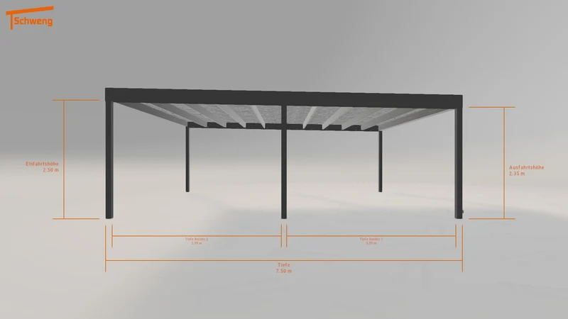 #DE Schweng Flachdachcarport C600 (ID 85dzb2)