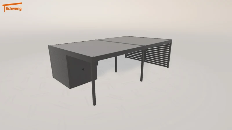 #DE Schweng Flachdachcarport C600 (ID g7858q)