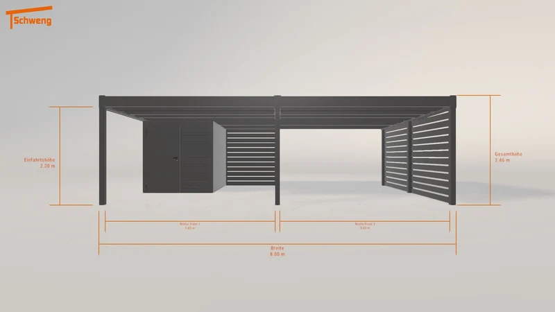 #DE Schweng Flachdachcarport C600 (ID g7858q)