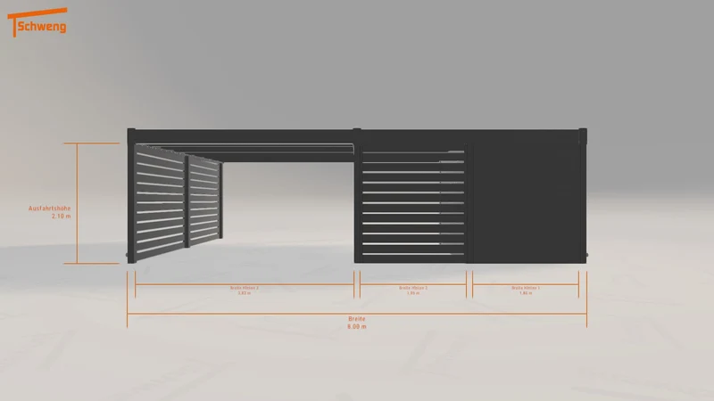 #DE Schweng Flachdachcarport C600 (ID g7858q)