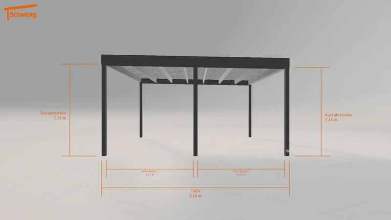#DE Schweng Flachdachcarport C600 (ID x7x8x9)