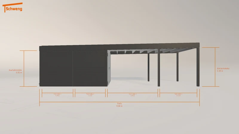 #DE Schweng Flachdachcarport C600+ (ID w374jr) #MTG