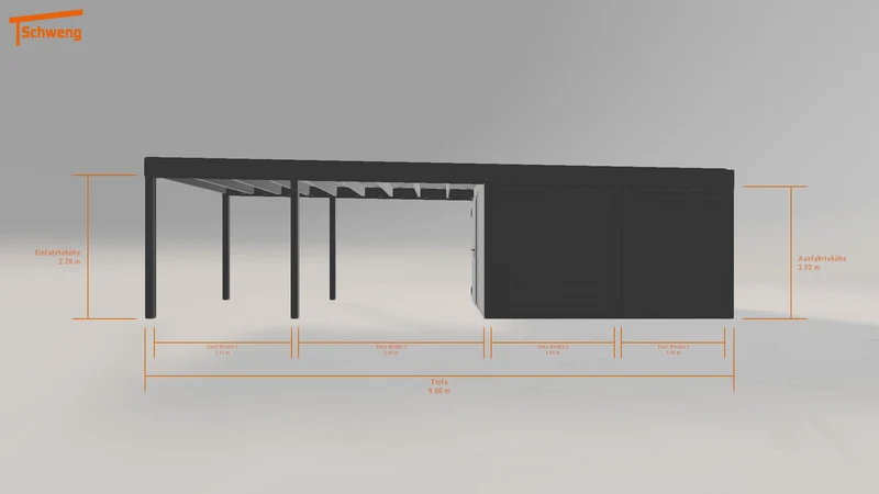 #DE Schweng Flachdachcarport C600+ (ID w374jr) #MTG