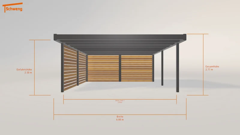 #DE Schweng Flachdachcarport C600+ (ID k29wdp)