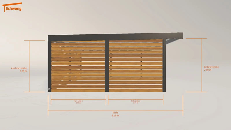 #DE Schweng Flachdachcarport C600+ (ID k29wdp)