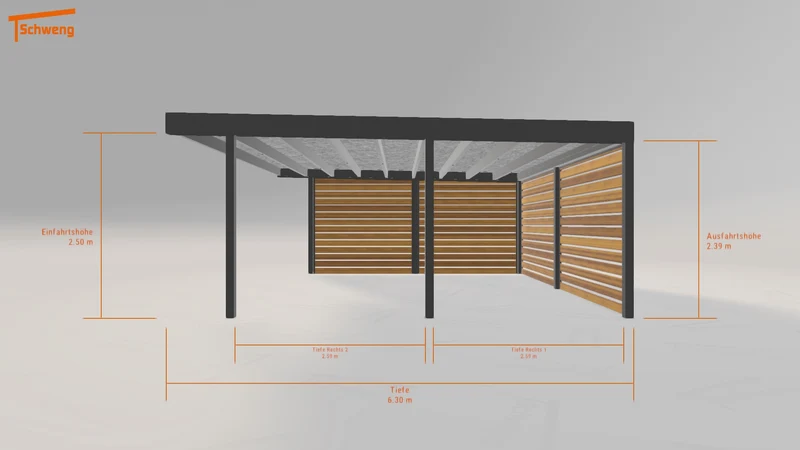 #DE Schweng Flachdachcarport C600+ (ID k29wdp)