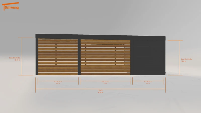 #DE Schweng Flachdachcarport C600 (ID qdj9yn)