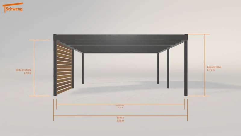 #DE Schweng Flachdachcarport C600 (ID 42zxz9)