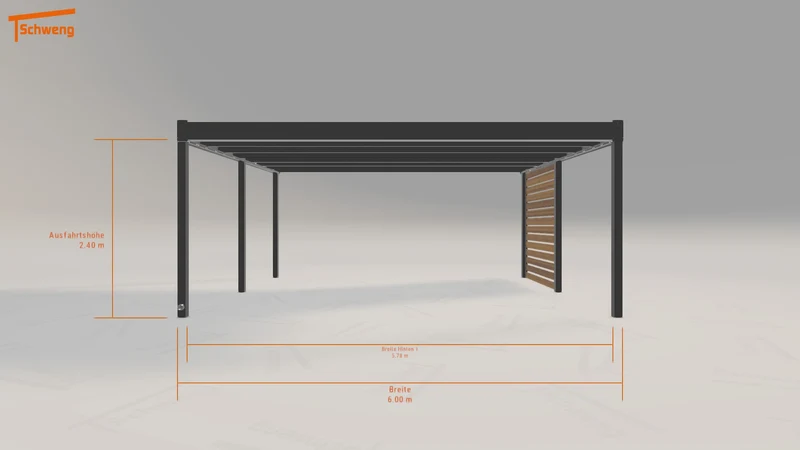 #DE Schweng Flachdachcarport C600 (ID 42zxz9)
