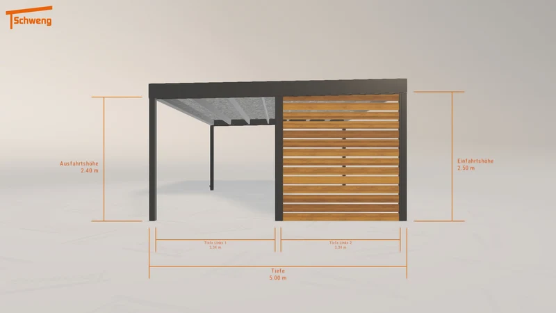 #DE Schweng Flachdachcarport C600 (ID 42zxz9)