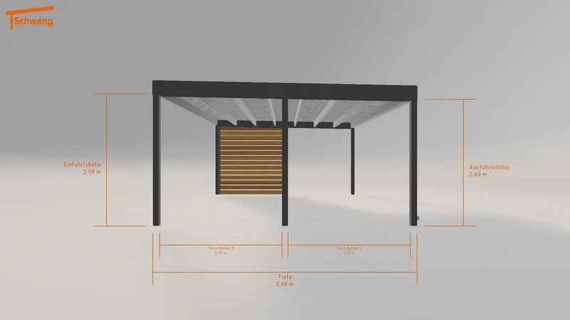 #DE Schweng Flachdachcarport C600 (ID 42zxz9)
