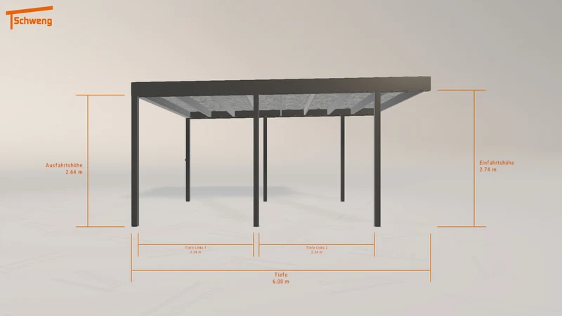 #DE Schweng Flachdachcarport C600 (ID 77qknz)
