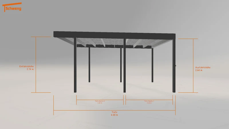 #DE Schweng Flachdachcarport C600 (ID 77qknz)