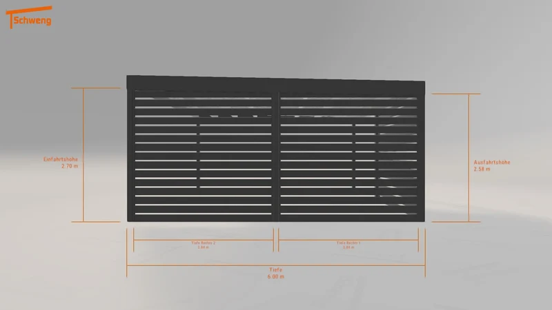 #DE Schweng Flachdachcarport C600+ (ID pb8598) #MTG