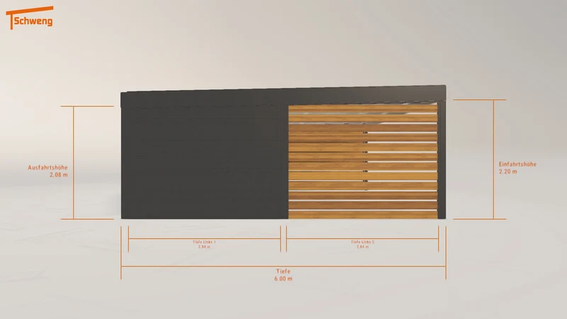 #DE Schweng Flachdachcarport C600+ (ID 85dqk5)