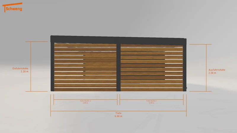 #DE Schweng Flachdachcarport C600+ (ID 85dqk5)