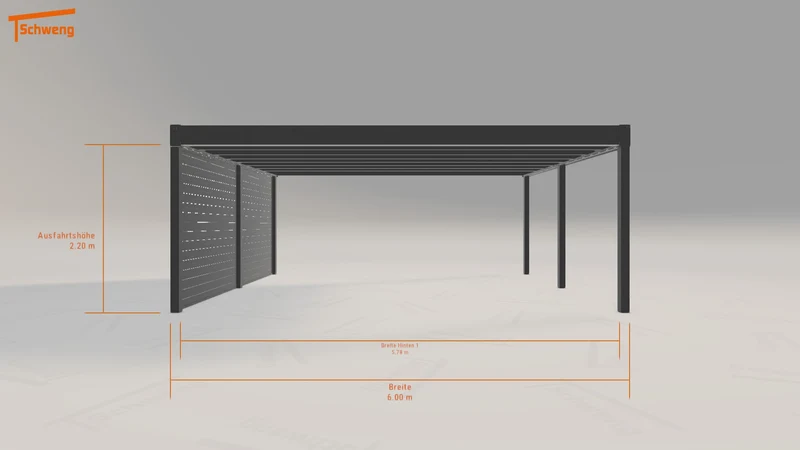 #DE Schweng Flachdachcarport C600+ (ID pb8p22)