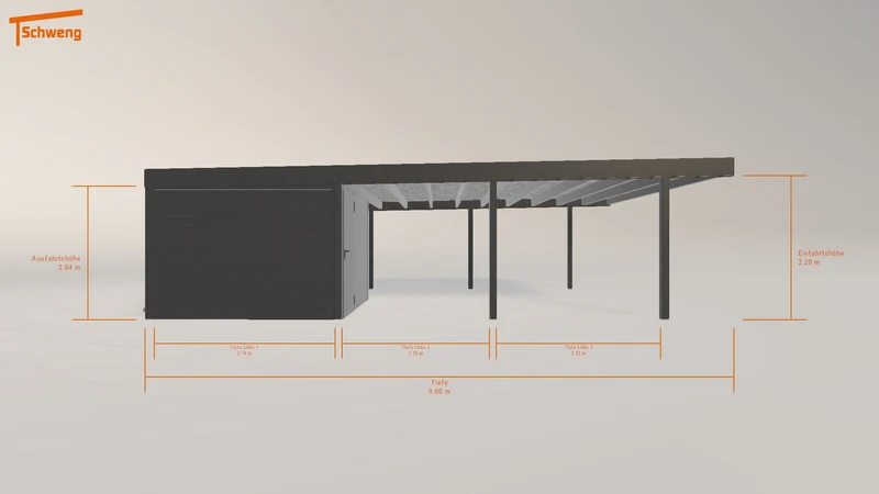 #DE Schweng Flachdachcarport C600+ (ID mj5myv)