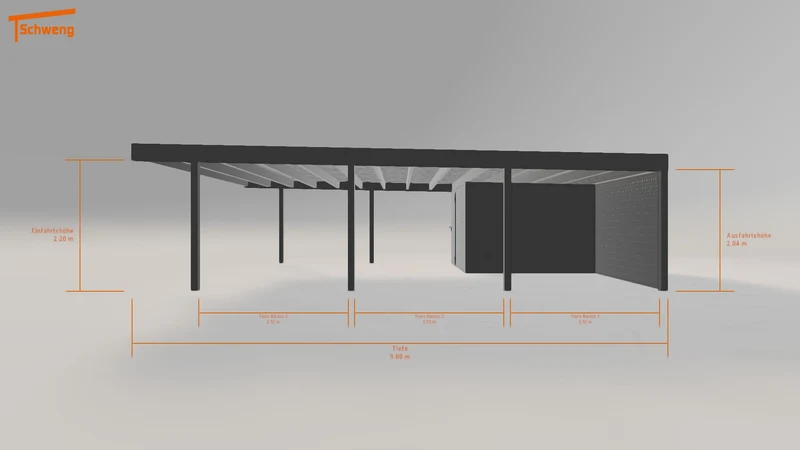 #DE Schweng Flachdachcarport C600+ (ID mj5myv)