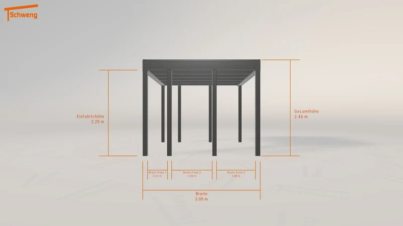 #DE Schweng Flachdachcarport C600+ (ID 77qv9g)