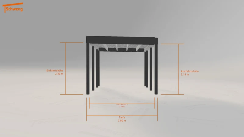 #DE Schweng Flachdachcarport C600+ (ID 77qv9g)