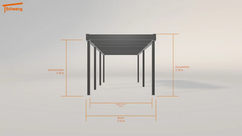 #DE Schweng Flachdachcarport C600 (ID 33wb53)