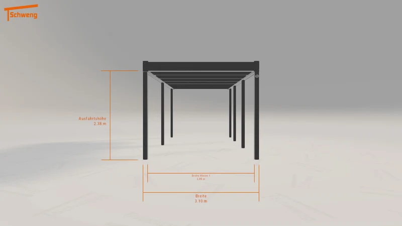 #DE Schweng Flachdachcarport C600 (ID 33wb53)