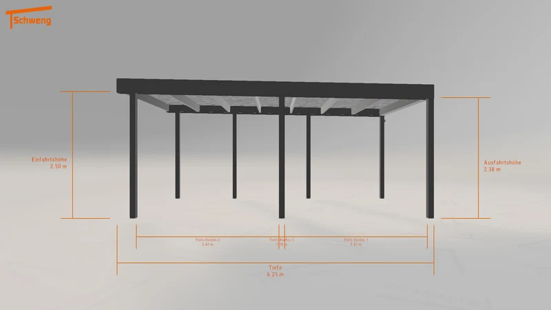 #DE Schweng Flachdachcarport C600 (ID 33wb53)