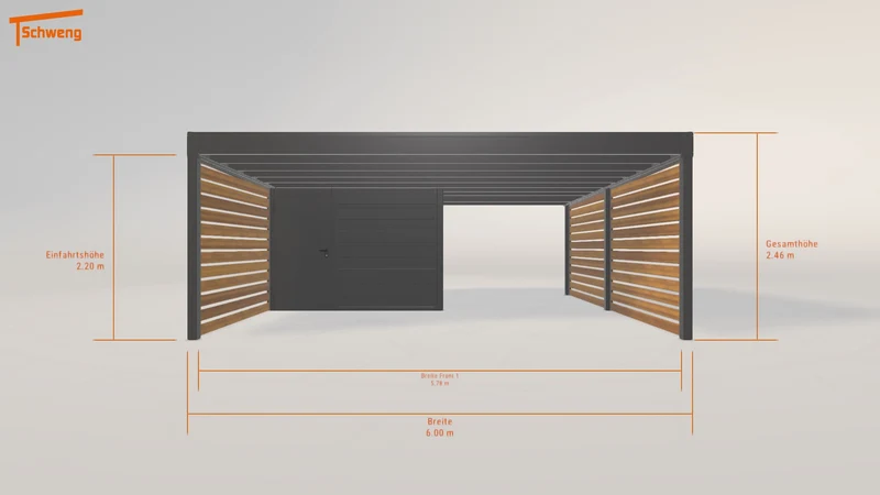#DE Schweng Flachdachcarport C600+ (ID 5mn5bk)