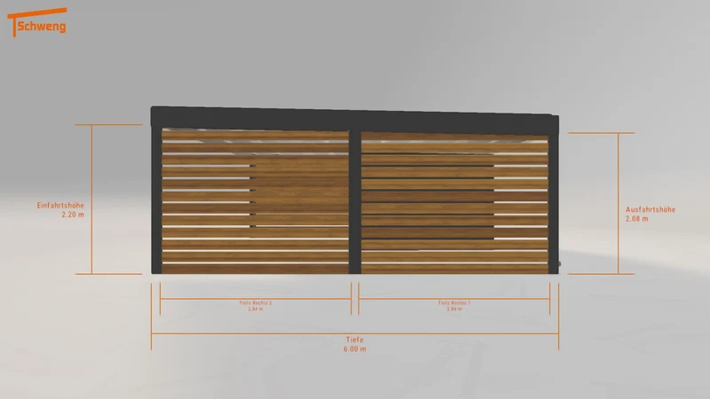#DE Schweng Flachdachcarport C600+ (ID 5mn5bk)