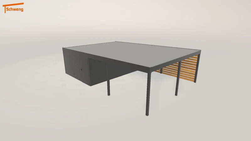 #DE Schweng Flachdachcarport C600 (ID x7x5r4)